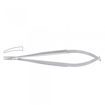 Castroviejo Micro Needle Holder Curved - Standard Stainless Steel, 14 cm - 5 1/2"